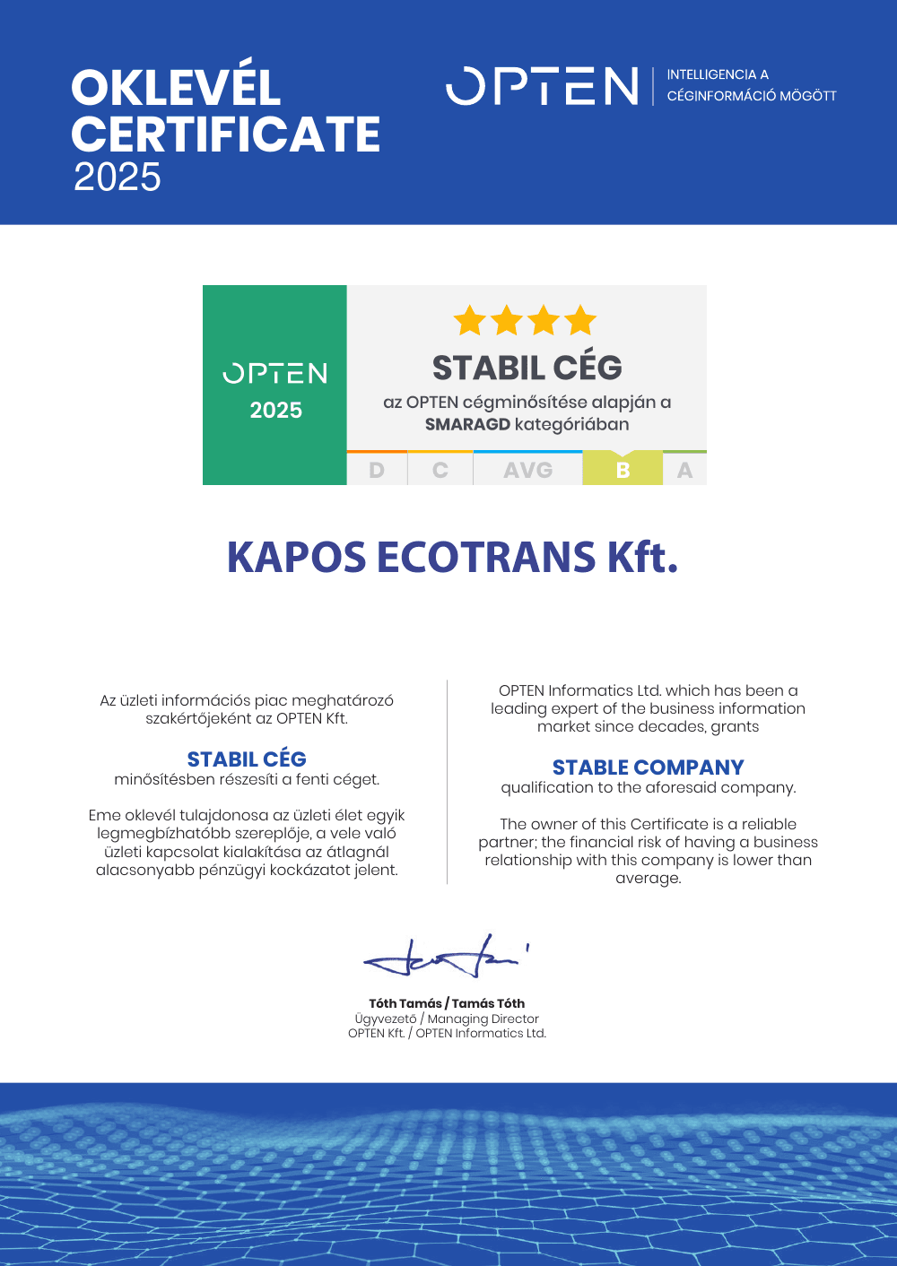 KAPOS ECOTRANS épület